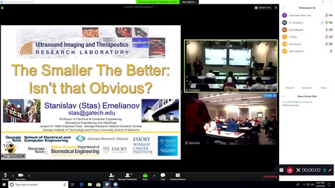 Thumbnail for CAV Seminar - 03/20/19 - Dr. Stanislav Emelianov &quot;The Smaller the Better: Isn't that Obvious?&quot;