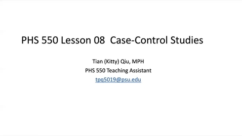 Thumbnail for entry Lesson 8. Case-control studies - Part 1