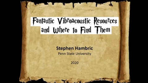 Thumbnail for Dr. Steve Hambric -- CAV Seminar -- 7/15/2020