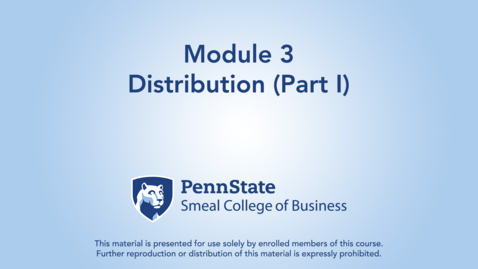 Thumbnail for ACCTG 802 Module 3: Distribution (Part I)