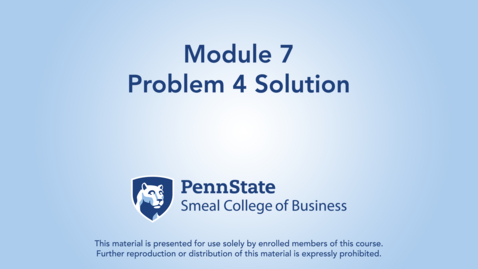 Thumbnail for ACCTG 802 Module 7 Problem 4 Solution