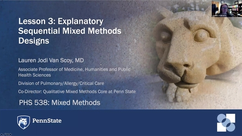 Thumbnail for Lesson 3 Module 1: Explanatory Sequential Study Design and Data Collection [PHS538]