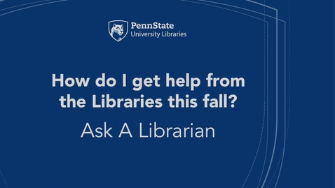 Thumbnail for entry University Libraries Ask a Librarian