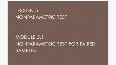 Thumbnail for Lesson 5.1. NP test for Paired Samples a