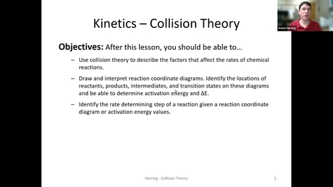 Thumbnail for CHEM 130 - Kinetics - Collision Theory