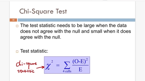 Thumbnail for Lesson 9.1. Chi Sq Test c