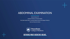 Go to Abdominal Exam Video 2025 with duration: 5 minutes, 59 seconds