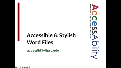 Thumbnail for entry Accessibility 102 Word Accessibility with Templates (HR-IDP)