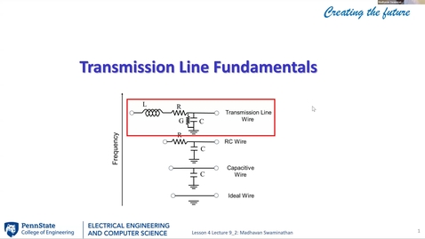 Thumbnail for EE 443 FA25 | Lecture Video 9.2 | Transmission Line Fundamentals