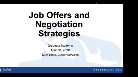 Thumbnail for entry Graduate Student Workshop: Job Offers and Negotiating Strategies