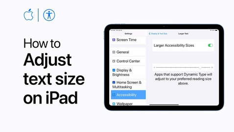 Thumbnail for entry How to adjust text size on iPad