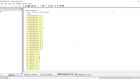 Thumbnail for entry Lecture 7.2. Survival Analysis (SAS Demo) [PHS580]