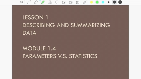 Thumbnail for Lesson 1.4. Parameters vs Statistics