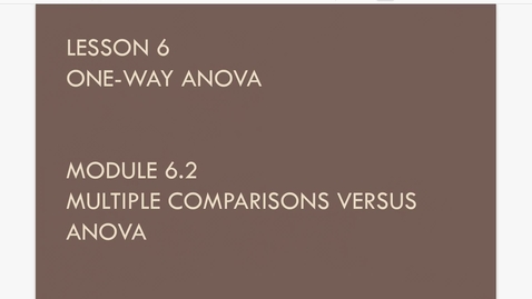 Thumbnail for Lesson 6.2. Multi Comp vs ANOVA a