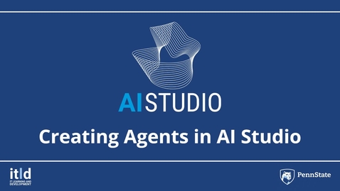 Thumbnail for Video 3: Creating Agents in AI Studio