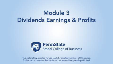 Thumbnail for ACCTG 802 Module 3: Dividends Earnings &amp; Profits