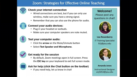 Thumbnail for Zoom: Strategies for Effective Online Teaching