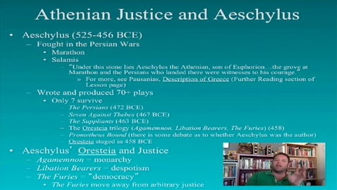 Thumbnail for CAMS025_L16_Video_01_Athenian_Justice_Aeschylous