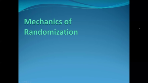 Thumbnail for Lecture 3.1. The Randomization Process (Part 4) [PHS580]