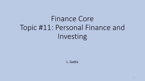 Thumbnail for Topic 11 Section 1 Personal Finance Budget, Emergency Fund, and Life Insurance (AD)