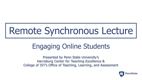 Thumbnail for Remote Synchronous Lecture