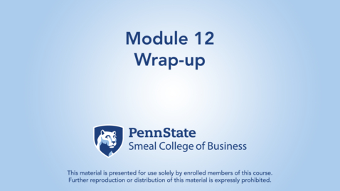 Thumbnail for ACCTG 802 Module 12: Wrap-up