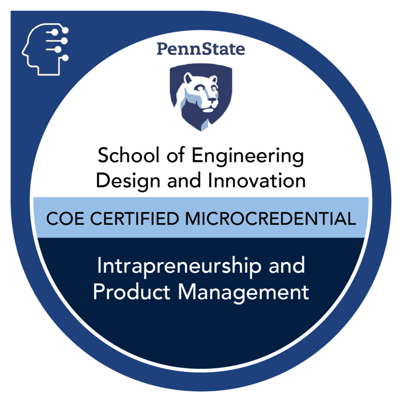 Intrapreneurship and Product Management badge.