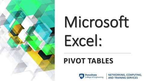 Thumbnail for entry Microsoft Excel_Pivot Tables