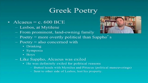 Thumbnail for CAMS025_L11_Video_08_Greek_Poetry_Alcaeus_1