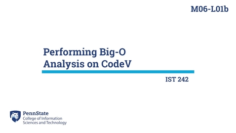 Thumbnail for entry M06-L01b: Performing Big-O Analysis on Code