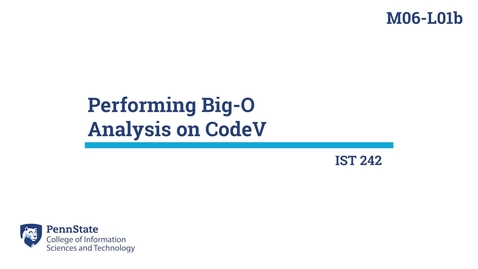 Thumbnail for M06-L01b: Performing Big-O Analysis on Code