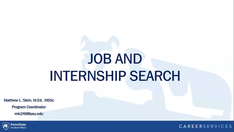 Thumbnail for Job and Internship Strategies Workshop