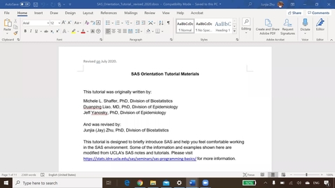 Thumbnail for  Orientation Tutorial: SAS Part-a
