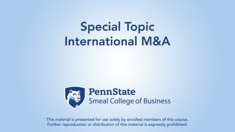 Thumbnail for ACCTG 802 : Special Topic | International M&amp;A