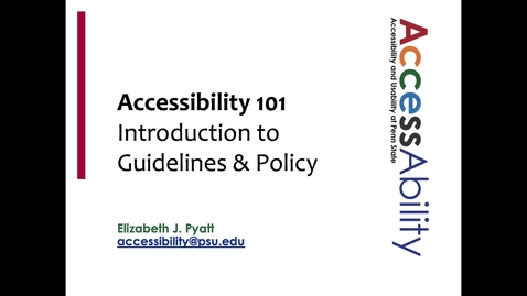 Thumbnail for Accessibility 101 (HR IDP)