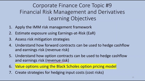 Thumbnail for Topic 9 Section 6 Valuing Options with Black Scholes (AD)