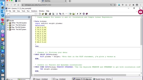 Thumbnail for Module 12.3. Evaluation of SLR model c SAS