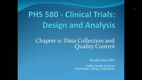 Thumbnail for Lecture 5.3. Data Collection and Quality Control (Part 1) [PHS580]