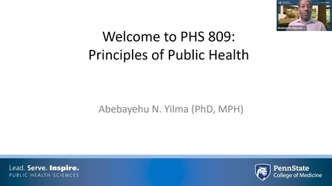 Thumbnail for PHS 809 - Introduction to the Course (Fa23)