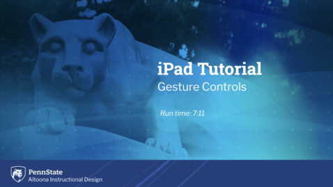 Thumbnail for entry iPad Gesture Controls