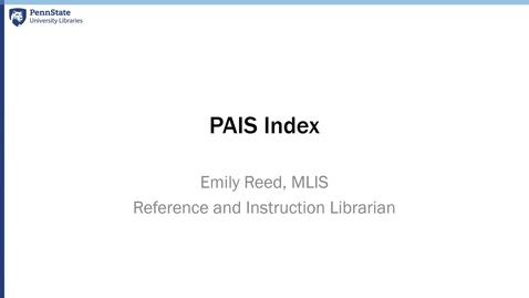 Thumbnail for PAIS Index
