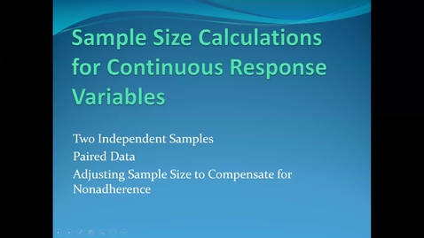 Thumbnail for Lecture 4.2. Sample Size (Part 4) [PHS580]