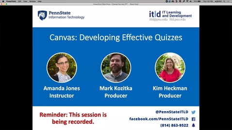 Thumbnail for entry Canvas: Creating Effective Quizzes