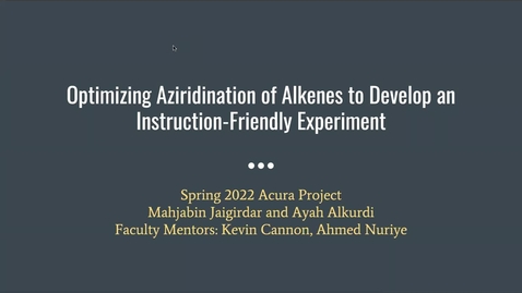 Thumbnail for entry Optimizing Aziridination of Alkenes to Develop an Instruction-Friendly Experiment