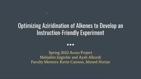 Thumbnail for Optimizing Aziridination of Alkenes to Develop an Instruction-Friendly Experiment