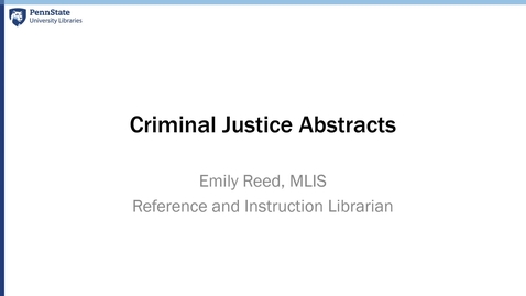 Thumbnail for Criminal Justice Abstracts