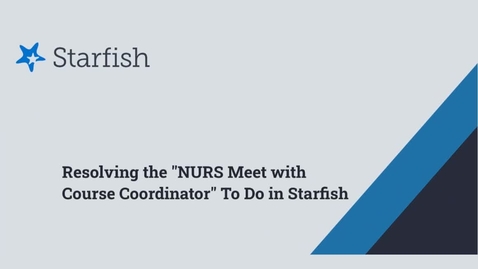 Thumbnail for entry Resolve NURS to do in Starfish