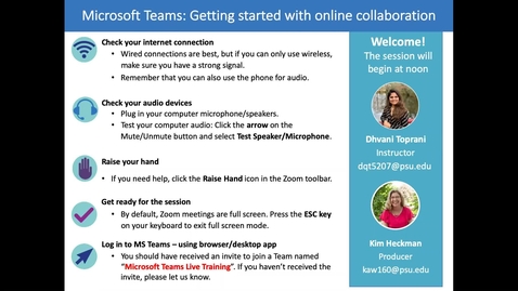 Thumbnail for Microsoft Teams: Getting Started with Online Collaboration