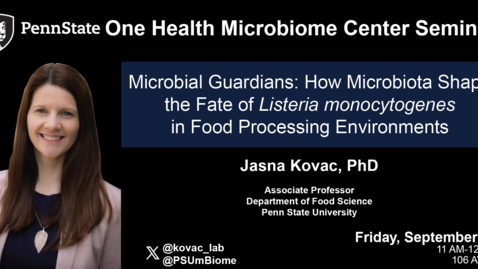 Thumbnail for Microbial Guardians: How Microbiota Shape the Fate of Listeria in Food Processing | Jasna Kovac, PhD