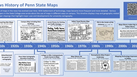 Thumbnail for Maps in the News Over Time Display, Donald W. Hamer Center for Maps and Geospatial Information